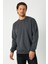 Metalic Erkek Antrasit Basic Bisiklet Yaka Sweatshirt 2