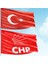 70X105 cm Alpaka Kumaş Türk Bayrağı ve 100X150 cm Raşel Kumaş Chp Kırmızı Bayrak - 2 Bayrak Set 1