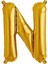 Harf Folyo Balon N Harfi Altın Renk 80 cm - 32" 1