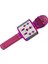 Karaoke Mikrofon Bluetooth Hoparlör Aux USB Mikro Sd Kart Girişli(Pink) 2