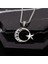 Göktürkçe Türk Yazılı Ayyıldız Gümüş Erkek Kolye 1