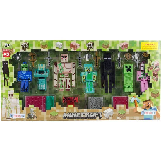Cstars Minecraft Figür Oyuncak 21 Parça Büyük Boy Kutulu