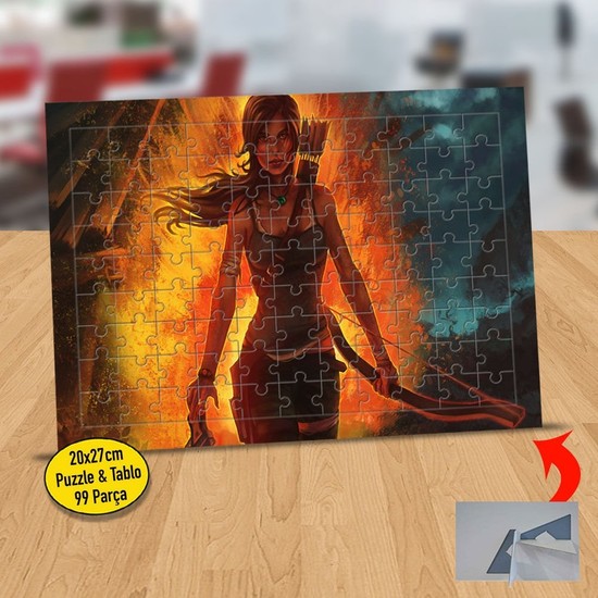 Asilmeydan Tomb Raider Okçu Lara Croft 99 Parça Puzzle Yapboz TABLO-410364