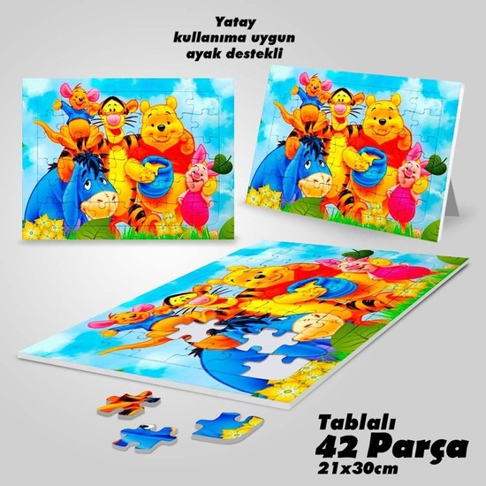 Asilmeydan Asil Hobi Winnie The Pooh Yapboz- Ayak Destekli Çerçeveli 42 Parça Puzzle