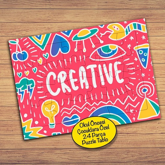 Asilmeydan Creatıve Yazılı Renkli Çocuklara Özel Puzzle Yapboz TABLO-35295
