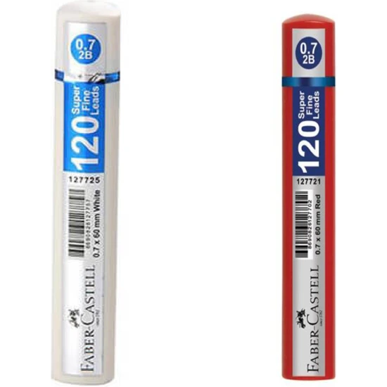 Faber-Castell Faber Castell 2 Adet Grip Min 07MM 2b 60 mm 120'LI Kırmızı Beyaz Tüp Kutulu Faber-Castell Faber Castell 2 Adet Grip Min 07MM 2b 60 mm 120'LI Kırmızı Beyaz Tüp Kutulu