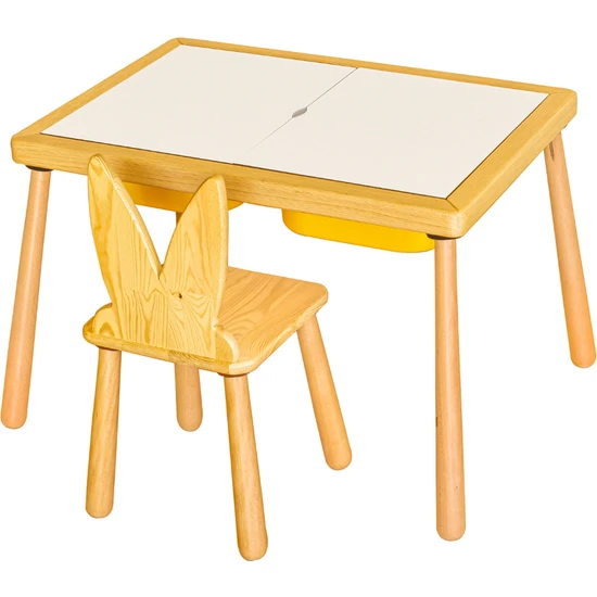 Wood & Joy Woodnjoy Duyusal Oyun Masası + 1 Sandalye