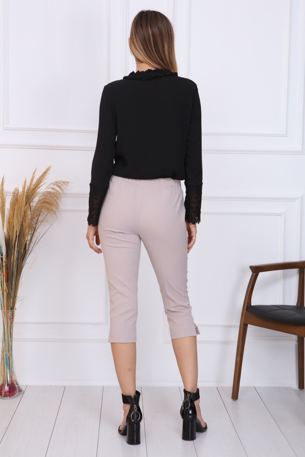Gül Moda Lacivert Kumaş Kapri Büyük Beden G010 görsel 5