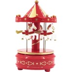 Mobgift Atlıkarınca Kurmalı Müzik Kutusu (Kırmızı Gold)