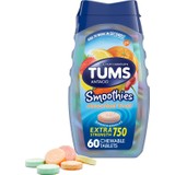 Tums Smoothies Extra Strength Heartburn Relief Antacid Tablets, Fruit, 60 Count