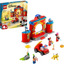 LEGO # Disney Mickey  Arkadaşlarının İtfaiye Merkezi ve Kamyonu 10776 Eğlenceli İtfaiye Oyuncak Yapım Seti (144 Parça)