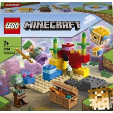 LEGO Minecraft# Mercan Kayalığı 21164 - 7 Yaş ve Üzeri Macera Oyunları Seven Çocuklar İçin Alex; bir Boğuk ve 2 Güzel Kirpi Balığı İçeren Yaratıcı Oyuncak Yapım Seti (92 Parça)