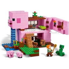 LEGO Minecraft# Domuz Evi 21170- 8 Yaş ve Üzeri Macera Oyunu Seven Çocuklar İçin Alex Minifigürü İçeren Yaratıcı Oyuncak Yapım Seti (490 Parça)