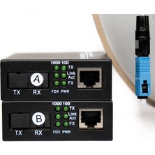 Fiber Optik Ethernet Media Converter 1000MBPS (Gigabit) 100M