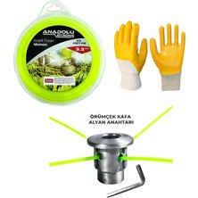 Anadolu Strong Anadolustrong 3.3 mm 6 Köşeli Misina,örümcek Kafa ve  Eldiven