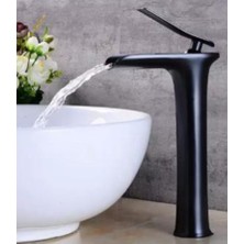 Prima Banyo Çanak Lavabo Batarya Siyah Şelale Model