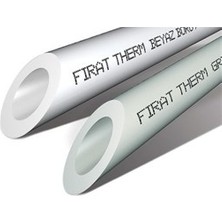 Fırat Fıratboru PN25 Pprc Plastik Boru 32 Mm. Beyaz Temiz Su Tesisat Borusu 4 Mt.