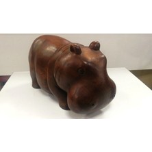 Miamantra Ahşap Hipopotam / Su Aygırı (20 Cm)