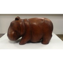 Miamantra Ahşap Hipopotam / Su Aygırı (20 Cm)