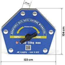 Kampa ÇIRAK-50M/A Manyetik Kaynak Gönyesi 2 Adet On-Off Anahtarlı 6 Açılı, 35-50 Kğ Kaynak Tutucu Mıknatıs