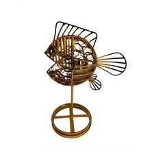 Miamantra Metal Gold Balık Masa Lambası (50 Cm)