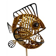 Miamantra Metal Gold Balık Masa Lambası (50 Cm)