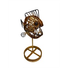 Miamantra Metal Gold Balık Masa Lambası (50 Cm)