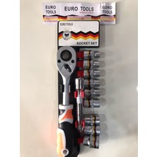 Euro tools 1/2" 11 Parça Cırcırlı Lokma Takımı