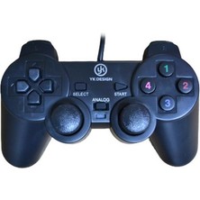 YK Design Kablolu Siyah USB Gamepad Vıbratıon / Titreşimli (Oyun Kolu)