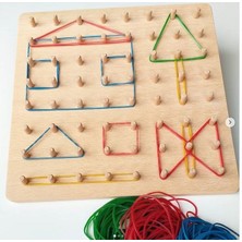 Moccotoys  Montessori Geoboard & Lastikli Şekiller Eğitici Kartlı Geometri Oyunu
