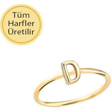 Engingold 14 Ayar Altın D Harfli Yüzük