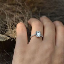 Engingold 14K Taşlı Baget Yüzük