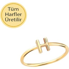 Engingold 14 Ayar Altın H Harfli Yüzük