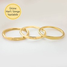 Engingold 14K Altın Plaka Bar Eklem Yüzük