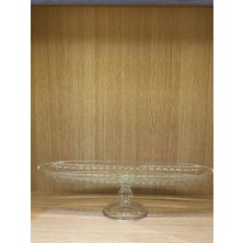 Bohemia Crystal Bakara Dekor Sade 50 cm Ayaklı Sunum Tabak