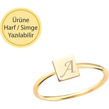 Engingold 14 Ayar Altın Sade Geometrik Yüzük