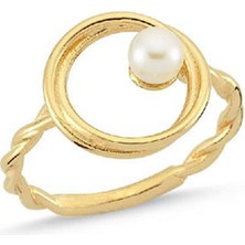 Engingold 14 Ayar Altın Incili Burma Yüzük