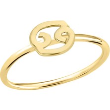 Engingold 14 Ayar Altın Yengeç Burç Yüzük