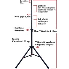 Dartsan Tripod Ayaklı Dartboard Arkalık Standı. Kırmızı 72CM