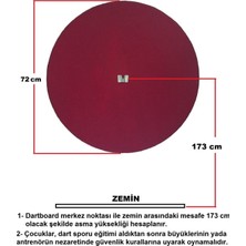 Dartsan Dartboard Arkalık Kırmızı, 72CM