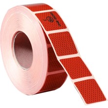 Badem10 Tüvtürk Onaylı Reflektörlü Reflektif Fosforlu Şerit Bant Kesikli Kırmızı Ikaz Bandı (1 Metre)