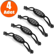 BADEM10 Erdem Çekmece Dolap Kapak Kulpu Kulbu Siyah Metal Kulp 128 mm (4 Adet)