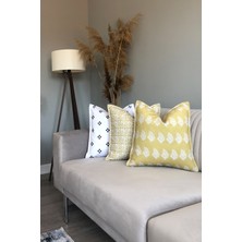 Deco Yaprak Desenli Minimal Modern Kırlent Kılıfı