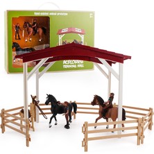 ZPPLD Kararlı Çit Seti, At Modeli Oyuncak, At Çiftliği Sahne Modeli (Yurt Dışından)