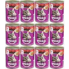 Whiskas Biftekli Konserve Kedi Maması 400 gr x 12 Adet