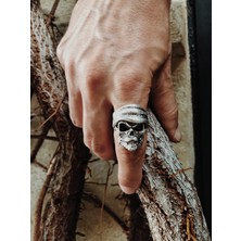 CAPO By Aytaç Yamaç Hipster Kurukafa Figürlü Ayarlanabilir Motorcu Tarzı Yüzük