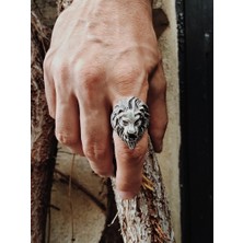 CAPO By Aytaç Yamaç Aslan Figürlü Ayarlanabilir Eskitme Gümüş Kaplama YÜZÜKHB764EYU0007