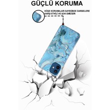 Case World Caseworld Apple Apple iPhone 6 Kapak Mermer Desenli Pop Socketli Silikon Kılıf - Mor