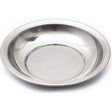 BAYDURSAN PASLANMAZ ÇELİK TABAK, METAL PARLAK YEMEK TABAĞI KALIN ÇELİK NO.4