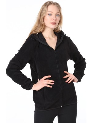 Ghassy Co. Ghassy Co Kadın Kapşonlu Fermuarlı Polar Sweatshirt